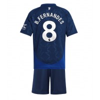 Manchester United Bruno Fernandes #8 Fußballbekleidung Auswärtstrikot Kinder 2024-25 Kurzarm (+ kurze hosen)